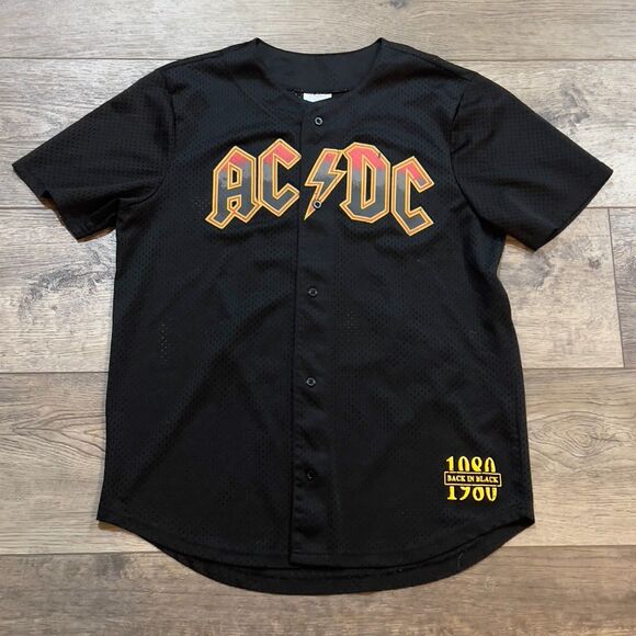 AC/DC Other - AC/DC 1980 Back in Black Concert Tour Baseball Jersey  - Men's Size Medium